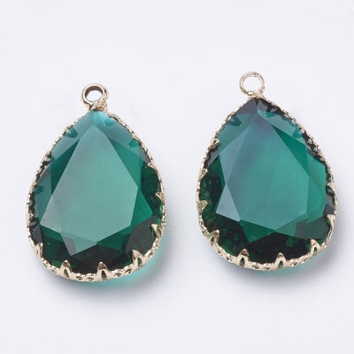 COLGANTE B/O GOTA VERDE AZULADO ENGASTADO 29~30x19x6~8.5MM1