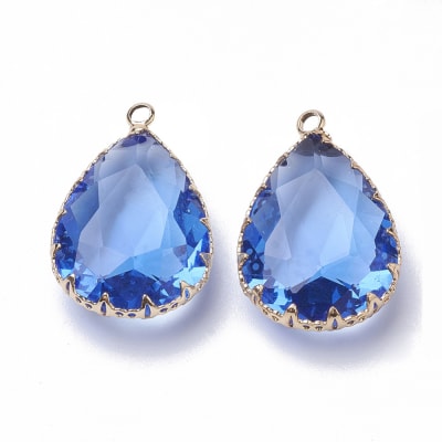 COLGANTE B/O GOTA AZUL REY ENGASTADO 29~30x19x6~8.5mm