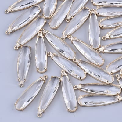 COLGANTE B/O GOTA TRANSPARENTE ENGASTADO 32x8x4MM