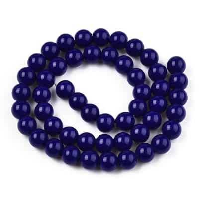 CRISTAL AUSTRIACO LISO AZUL OSCURO 8~8.5MM 53PCS APROX.