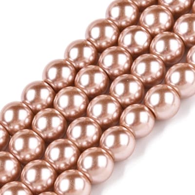 PERLAS DE VIDRIO PINTADO BURLYWOOD 10MM POR TIRA