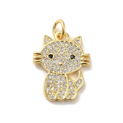 COLGANTE B/O GATITO CON ZIRCONES 19x14.8x2mm