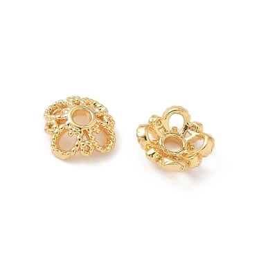CAPUCHON B/O 18K FLOR 4 PETALOS  8x2.5mm