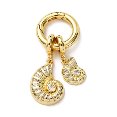 COLGANTE B/O CHARMS CARACOLA GRANDE Y PEQUEÑA CON ZIRCONES 48MM