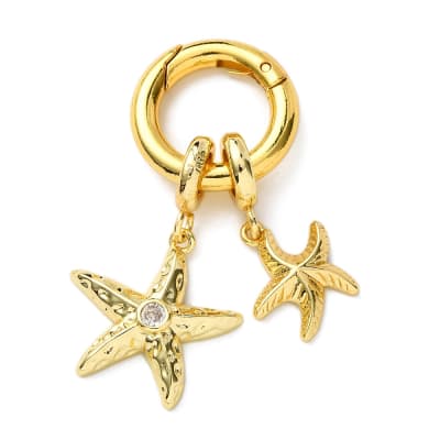 COLGANTE B/O CHARMS ESTRELLA DE MAR DOBLE CON ZIRCON 46.5MM