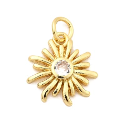 COLGANTE B/O MINI SOL CON ZIRCON BLANCO 15x14x2.5MM