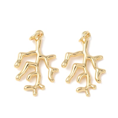 COLGANTE B/O 18K RAIZ DE CORAL 23x15x2mm