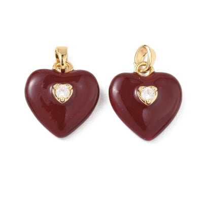 COLGANTE B/O CORAZON ESMALTADO VINO TINTO Y ZIRCON 17.5x16x6MM