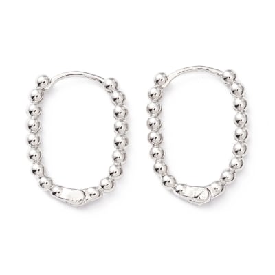 AROS LISTOS B/PLATINO HUGGIE CUADRADO BALIN 22x17x2.5MM