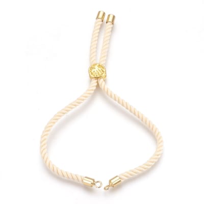 PULSERA CONECTORA AJUSTABLE B/O COLOR CREMA 22CM