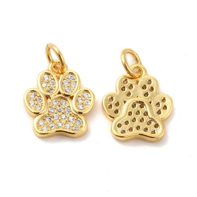 COLGANTE B/O HUELLA CANINA CON ZIRCONES 12MM