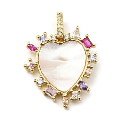 COLGANTE B/O CORAZON DE NACAR CON ZIRCONES DE COLORES 22x20x2.5MM1