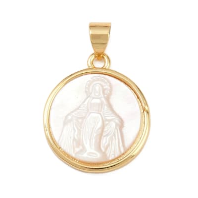 COLGANTE B/O VIRGEN DE LOS RAYOS DE NACAR 19.5~20x17x3~3.5mm