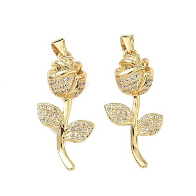 COLGANTE B/O 14K ROSA CON ZIRCONES 31X15X10MM