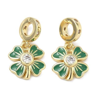 COLGANTE B/O TREBOL VERDE CON CIRCON  20.5MM1