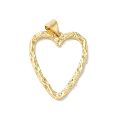 COLGANTE B/O CORAZON HUECO MARTILLADO 26.5x20.5x2mm
