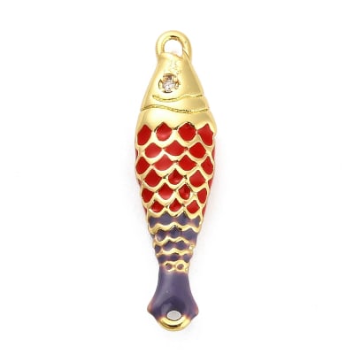 COLGANTE B/O PEZ ESMALTADO MORADO CON ROJO 27.5x7.5x3.5MM1