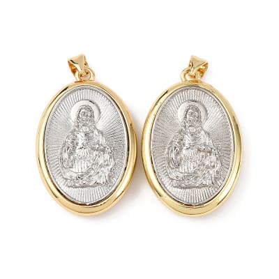 COLGANTE B/O Y B/PLATINO OVALADO JESUCRISTO 30x19.5x6.5MM1