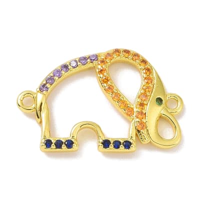 CONECTOR B/O ELEFANTE CIRCONES DE COLORES 12x18.5x2MM