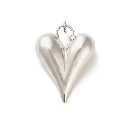 COLGANTE B/PLATINO CORAZON ALARGADO 38X28X10MM