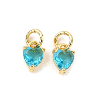 COLGANTE B/ORO CORAZON DE ZIRCON AZUL CIELO 8X5MM