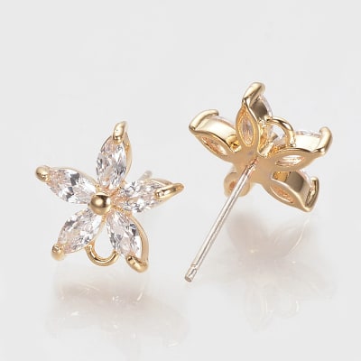 BASE DE ARO B/O FLOR CON ZIRCONES 11.5x12MM1