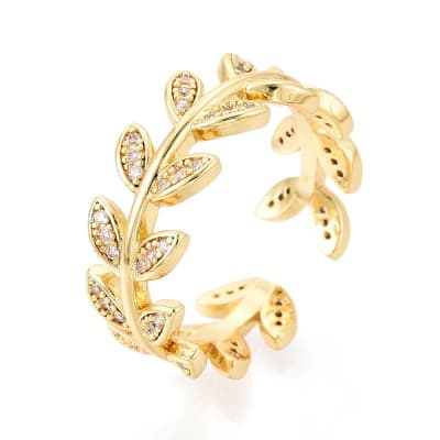ANILLO AJUSTABLE B/O ESPIGAS CON CIRCONES