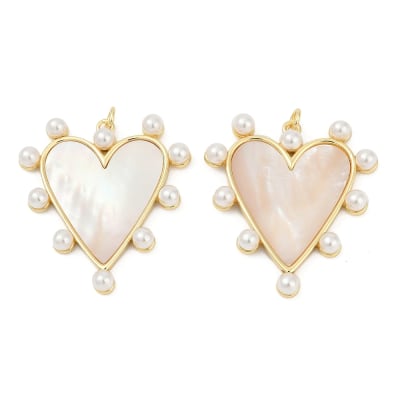 COLGANTE B/O CORAZON DE NACAR CON BORDES DE PERLAS 35x32.5x5MM