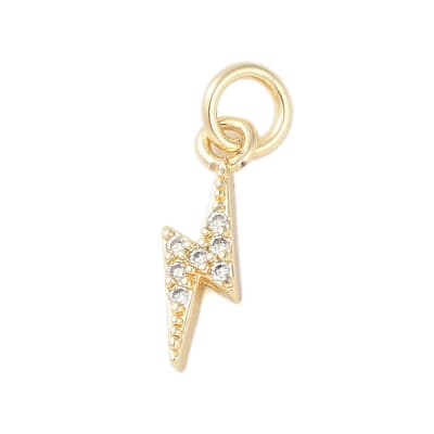 COLGANTE B/O 18K RAYO CON ZIRCONES 14x5.5x2.5mm