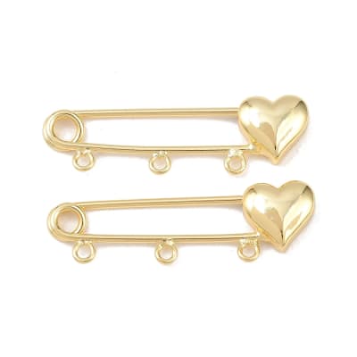 COLGANTE B/O ALFILER DE GANCHO 3 ARGOLLAS Y TERMINAL DE CORAZON 11x37x4MM