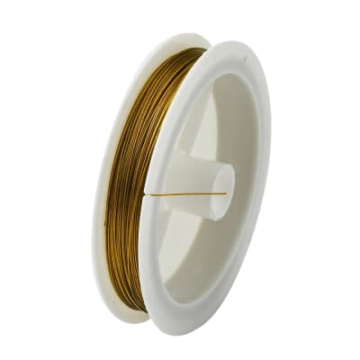 GUAYA DE ACERO INOX DORADO VARA DE ORO  0.38MM 50METROS