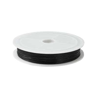GUAYA DE ACERO INOX. NEGRO 0.38MM 50M