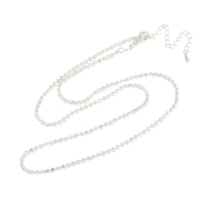 CADENA LISTA B/PLATA MILITAR FACETADO 2MM  45.1CM
