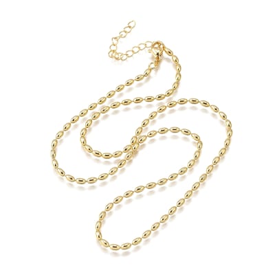 CADENA LISTA B/O FORMA DE ARROZ 2.5MM 45.2CM