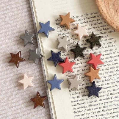 ESTRELLAS PASADORAS DE ACRILICO DE COLORES 16X17X8MM