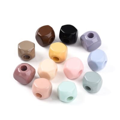 SET DE SEPARADOR ACRILICO CUBOS COLORES SURTIDOS 16x16x16MM  (12UND)