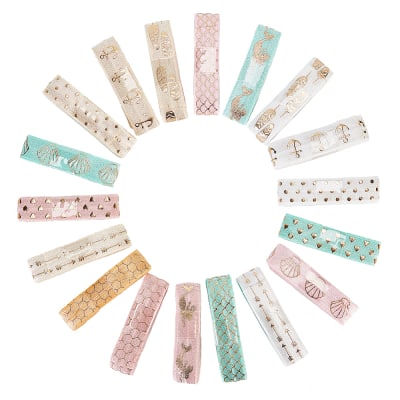 SESGO ELASTICO 15MM SET DE 2 COLORES PASTELES MARINOS 90CM APROX.1