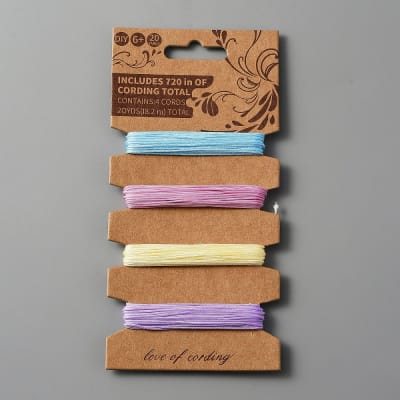 PACK DE 4 HILO CHINO COLORES PASTELES 0.8MM 5 YARDAS CADA COLOR