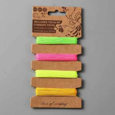 PACK DE 4 HILO CHINO COLORES FLUOR  0.8MM 5 YARDAS CADA COLOR