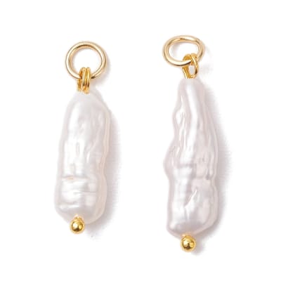 PERLA KESHI DE RIO ALARGADA CON VASTAGO ACERO INOXIDABLE 20~23x5.5~6x3.5~4.5MM