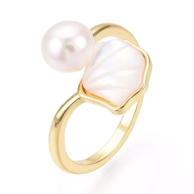 ANILLO AJUSTABLE B/O CONCHA PERLA