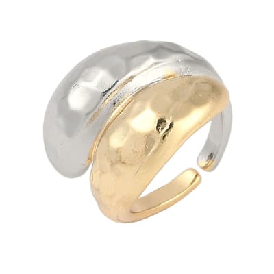 ANILLO AJUSTABLE B/O Y B/PLATINO DOBLE GOTA