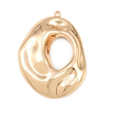 COLGANTE ACERO INOX. OVALADO IRREGULAR DORADO 38.5x28x4.5MM1