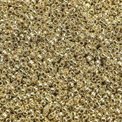 MOSTACILLA ROCALLA GR 11/0 ORO METALIZADO GALVANIZADO 2.2MM AGUJERO 0.8MM