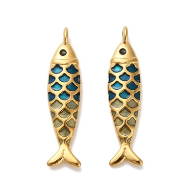 COLGANTE ACERO INOXIDABLE CON BAÑO DE ORO PEZ ESMALTADO 25.5x6x3MM1