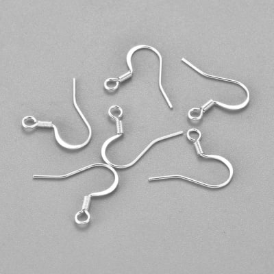 BASE DE ARO ACERO INOX B/PLATA GANCHO FRANCES 17~18x16x1.5MM 12 PARES1