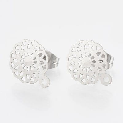 BASE DE ARO ACERO INOX MANDALA PLANA 13X10.5MM