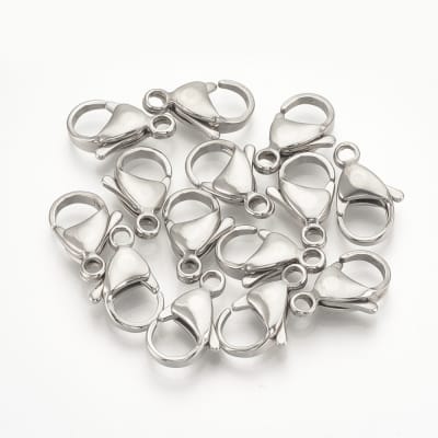BROCHE LANGOSTA ACERO INOX. 12x7x3.7MM