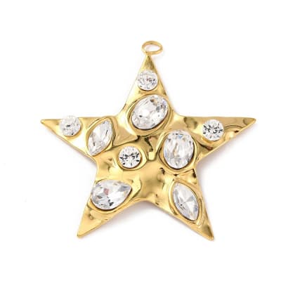 COLGANTE ACERO INOX. DORADO ESTRELLA CON ZIRCONES INCRUSTADO 42.5x42.5x5mm1
