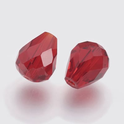 CRISTAL FACETADO AUSTRIACO GOTA ROJO OSCURO 8X10MM